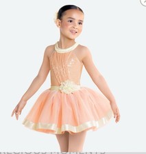 Revolution Dancewear tutu dress ballet peach pink pearls