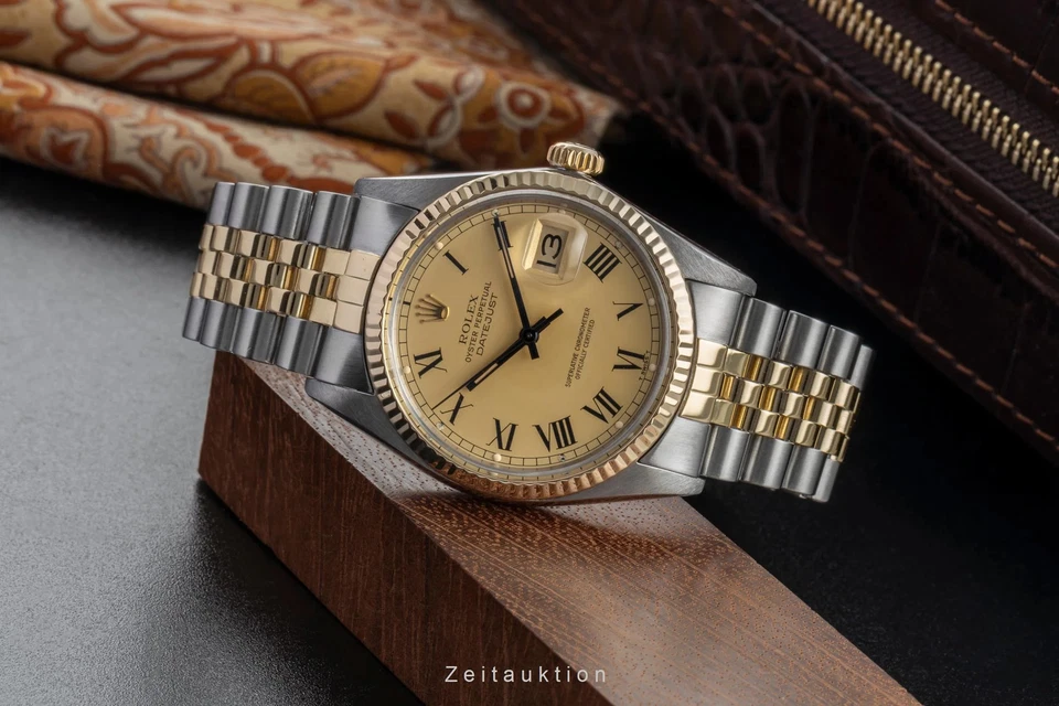 Rolex Datejust 36 Buckley Dial Oyster Perpetual acier or automatique réf. 16013 - Photo 3/4