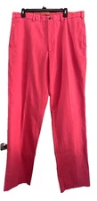 J Peterman Mens 38X38 Coral Salmon Heavy Cotton Twill Unhemmed Pants Trousers