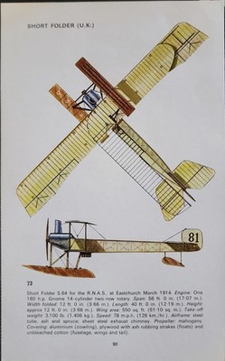 Short Folder Plane Picture Aircraft Article Original Vintage Detail Info Sheet