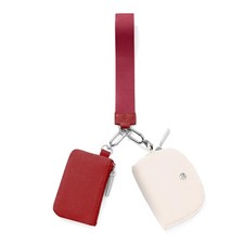 Keychain Wallet Mini Zip Around Wristlet Wallets for Women Detachable Dual Po...