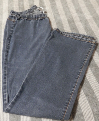 Women's DG2 by Diane Gilman Denim Pull-on Pants w/Elastic Waist Size L