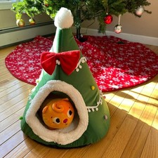 Christmas Pet House Tent Warm Sleeping Bed Indoor for Cat and Puppy