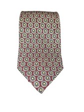 Polo Ralph Lauren Vintage USA Handmade Maroon & Yellow Dotted Silk Tie 57"X4" Vi