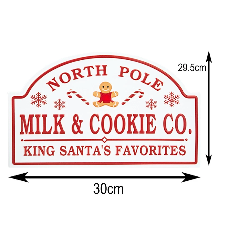 Christmas Metal Sign Hanging Decoration Red and White - Gingerbread Man - Image 2 of 2