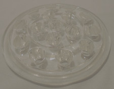 Vintage Clear Rounded 16 Hole Flower Frog - 5" Diameter Good Condition