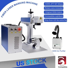 100W JPT M7 Mopa 200*200 Fiber Laser Marking Machine Color Marking Lightburn US