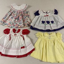 Vtg 1980 Girls Dresses Strawberry Hearts Pinafore Cottage Prairie Different Size