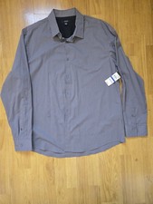 Alfani Men's Gray Casual Button Down Long Sleeve Regular Fit XL Shirt