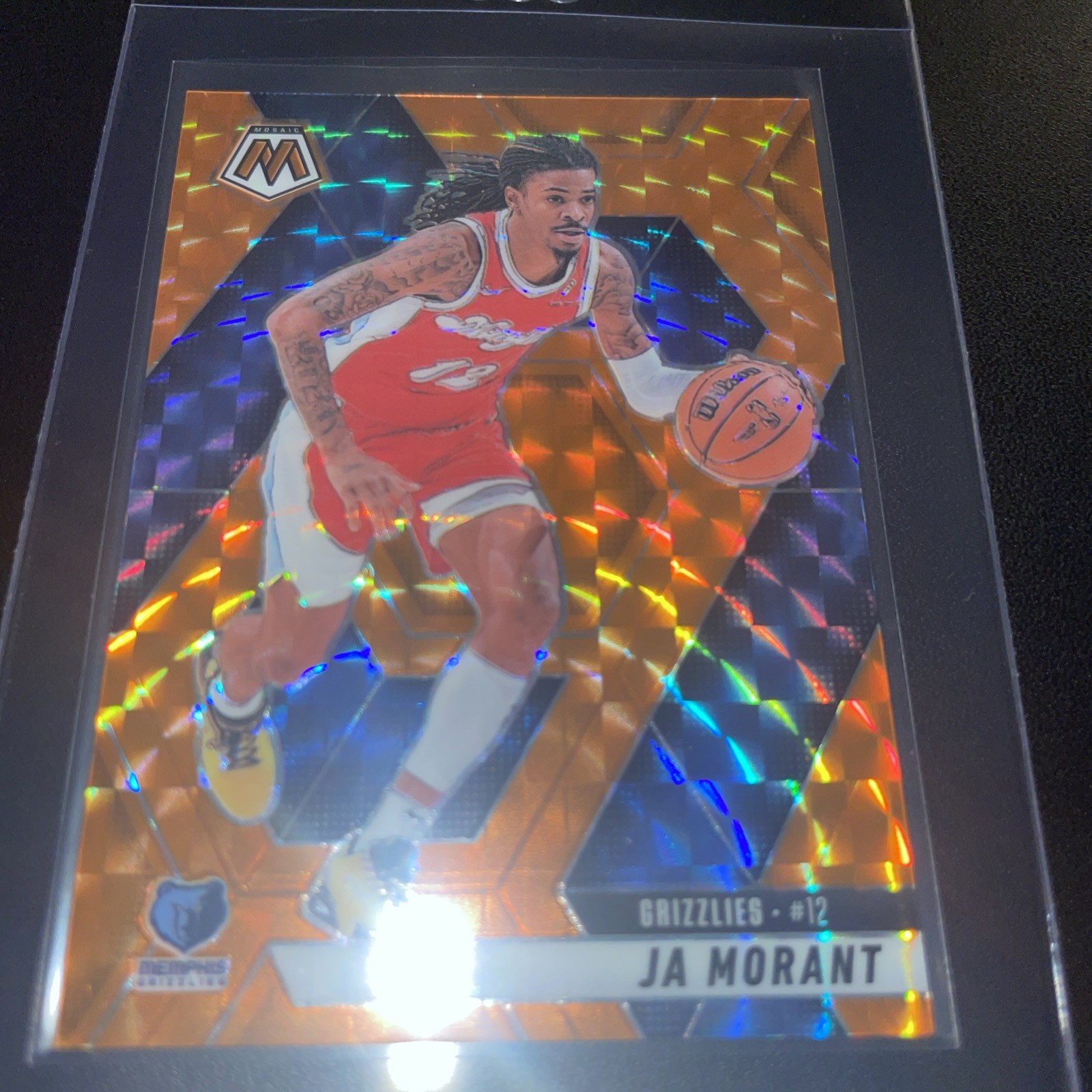 2024-25 Panini Mosaic Ja Morant #195 Orange Mosaic Prizm /249 Memphis Grizzlies