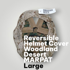 New USMC ECH Reversible Helmet Cover w/ NVG Cutout Woodland Desert MARPAT Large