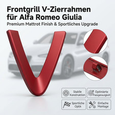 Frontgrill Zierleiste f&uuml;r Alfa Romeo Giulia 17-20 K&uuml;hlergrill Trim Rot V-f&ouml;rmig