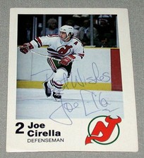 Original NHL Joe Cirella New Jersey Devils  Signed Hockey  Fact Card