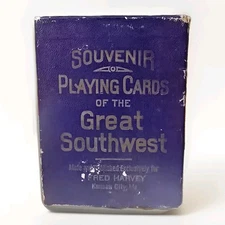 Antique Great Southwest Souvenir Playing Cards 52+J+EC+Pamp.+Ad Gold Edges USPCC