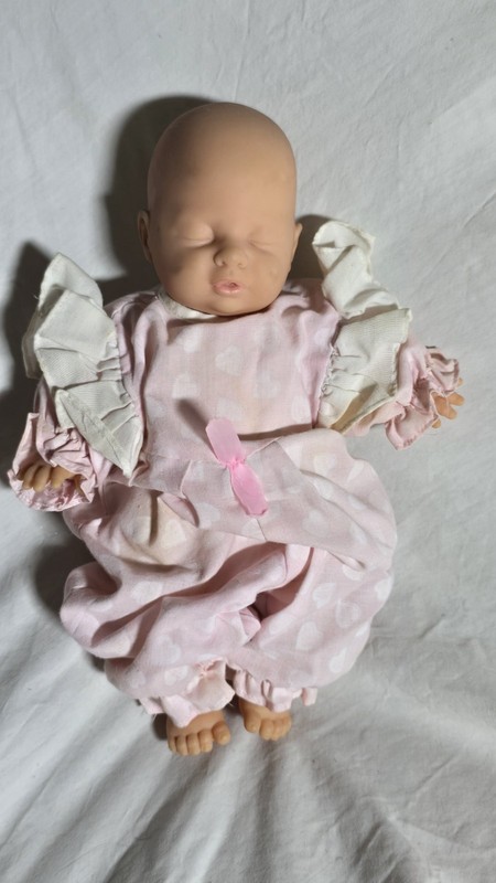 Vintage JC Toys Baby Doll Soft Body Vinyl Head Sleeping Face