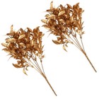1 Set 2PCS Weihnachten Blumen Hochzeitsdekorationen Ornamente (golden)