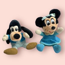 Vintage Disney Mickey's Christmas Carol Minnie Mouse Goofy 8" Plush 1984