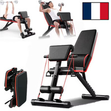 Banc de Musculation Multifonctionnel Pliable, Réglable à 7 Vitesses