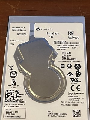 Seagate BarraCuda Pro ST1000LM049 2.5 7.200RPM 1TB SATA HDD
