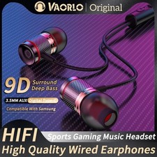 9D HiFi Bass Wired Earphones 3.5mm Type C 7.1 Surround Stereo Headset Mic