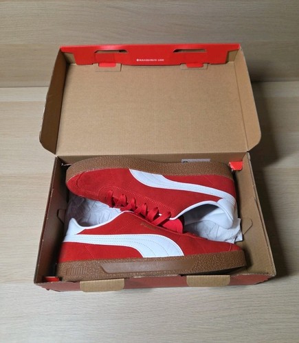 Puma Club Trainers High Risk Red White Gum Sneakers UK 9 - Picture 12 of 12