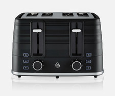 Swan Symphony Black 1600W 4 Slice Toaster ST31054BN
