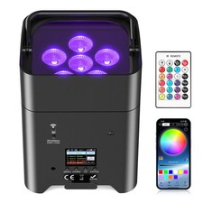 108W RGBWA UV Rechargeable Battery Wireless DMX Par Stage Light Party DJ Disco