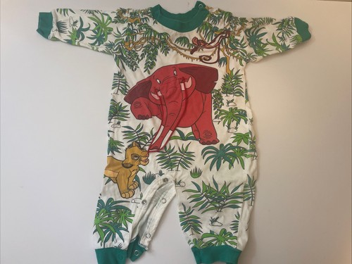 Vintage 1995 Disney Store Lion King Simba Romper Jumpsuit 18 Mo Elephant Trunk