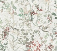 A.S. CréAtion Tapete Vlies Battle Of Style 38825-2 Weiß GrüN Rot Stylisch Floral