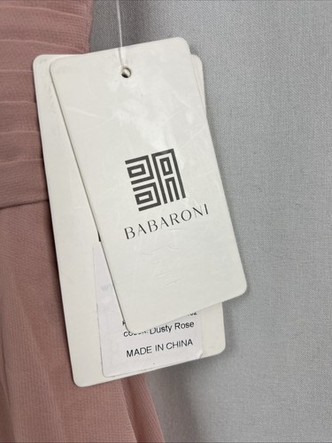 New Babaroni Bridesmaid Dress Formal Halter Maxi Gown Sz 8 Dusty Rose Irene - Picture 2 of 21