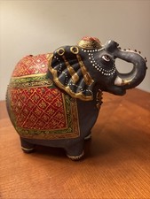Antique Asian Elephant Piggy Bank HandMade Hand painted