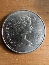 1985 Canada Canoe Nickel Dollar Coin. Canadian $1 voyageur Dollar