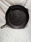 Vtg Unmarked Wagner Ware #12 14” Cast Iron Skillet Double Spout Vintage