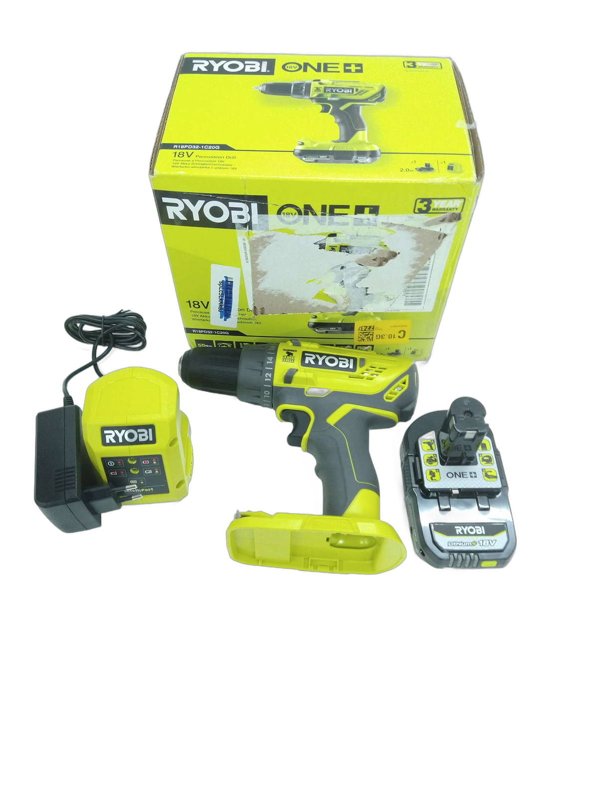 Trapano avvitatore a percussione Ryobi R18PD32-1C20G foto 2