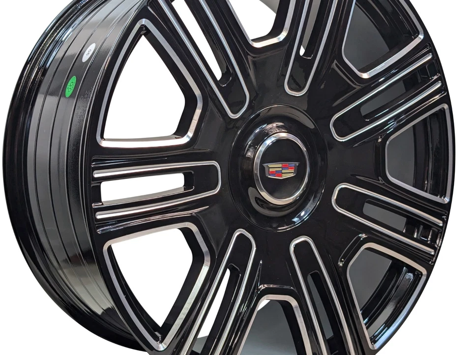 24” Black Wheels Set 4️⃣ Fits Cadillac Escalade ESV Flow Forged Floater Caps Foto 4 de 4