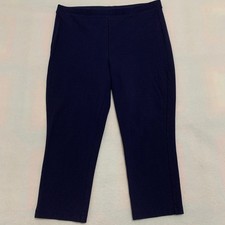 Chico's Fabulously Slimming Capri Pants Womens 1 M/8 Navy Blue Pull On Stretch