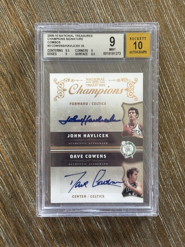 2009-10 National Treasures John Havlicek Dave Cowens Champions Dual Auto /25