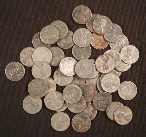 Roll of 50 - 1943 Lincoln Steel Wheat Cents - VF-AU Conditions-Nice Appearances