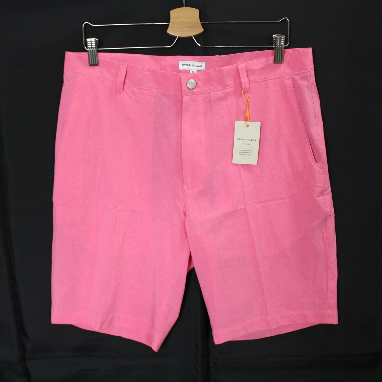 Peter Millar Men’s Golf Shorts Performance Hybrid Shackleford 34 Peppermint Pink