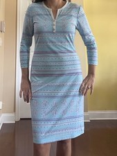 J Mclaughlin Dress three button light blue purple print Catalina Cloth size M