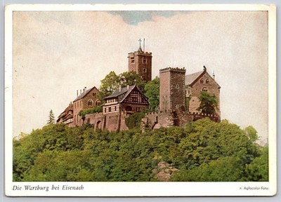 Wartburg Castle Eisenach Germany Medieval Fortress Hilltop View Postcard