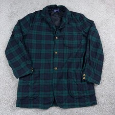 VINTAGE Pendleton Jacket Mens Medium Green Blackwatch Tartan Plaid Coat 50s 60s