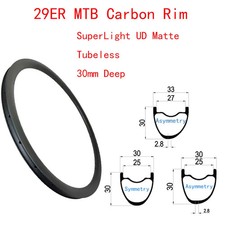 Cerchio in carbonio 29ER MTB 30mm profondità 30/33mm larghezza UD opaco tubeless ruota mountain bike
