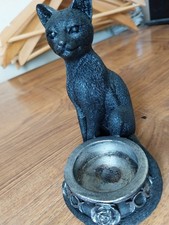 BLACK CAT Incense Cone Holder or Burner, Resin