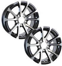 eCustomrim 2-Pack Aluminum Trailer Wheel 12X4 12 Inch Rim Black Machined 5 Lug