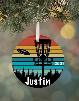 Personalized disc golf Christmas ornament, personalized frisbee golf Christma...