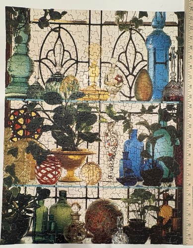Springbok Classic Elegance Puzzle PZL4163 Glass Bottles Window Plants Complete - Picture 2 of 7