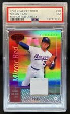 2002 Leaf Certified Nolan Ryan Jersey Mirror Red #/150 Rangers PSA 7