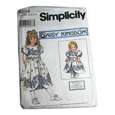Simplicity 8554 Daisy Kingdom Girls Dress Doll Pattern Uncut Size NN