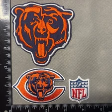 LOT OF 3 CHICAGO BEARS IRON ON EMBROIDERED PATCH